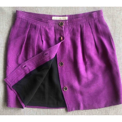 Pre-owned Balenciaga Purple Silk Skirt