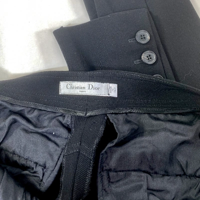 Pre-owned Dior Wool Trousers In Black