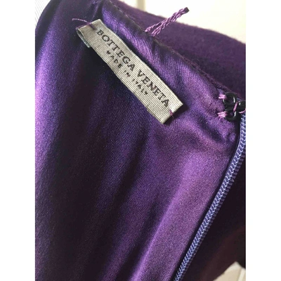 Pre-owned Bottega Veneta Wool Mid-length Dress In Purple