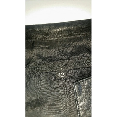 Pre-owned Alessandro Dell'acqua Leather Short Vest In Black