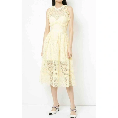 Pre-owned Self-portrait Mid-length Dress In Yellow