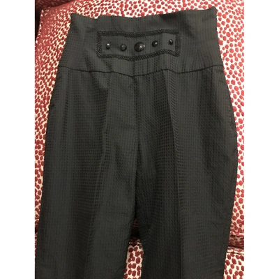 Pre-owned Delpozo Trousers In Black