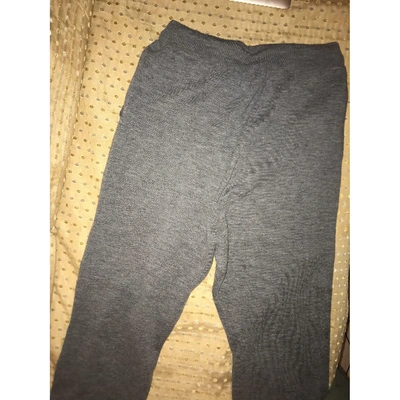 Pre-owned Zadig & Voltaire Wool Large Pants In Grey