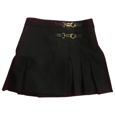 Pre-owned Maje Wool Mini Skirt In Black
