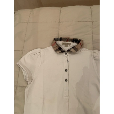 Pre-owned Burberry White Cotton Top