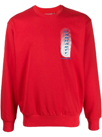 Shop Carhartt Logo-print Crew Neck Sweatshirt In Red