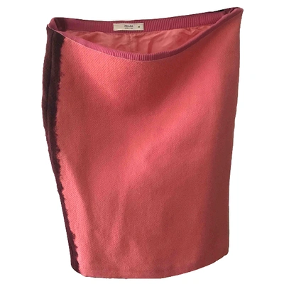 Pre-owned Prada Wool Skirt Suit In Pink