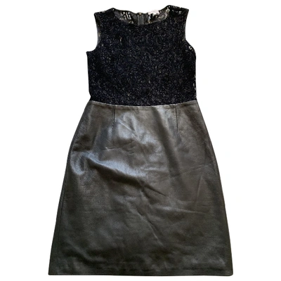 Pre-owned Claudie Pierlot Leather Mini Dress In Black