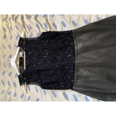 Pre-owned Claudie Pierlot Leather Mini Dress In Black