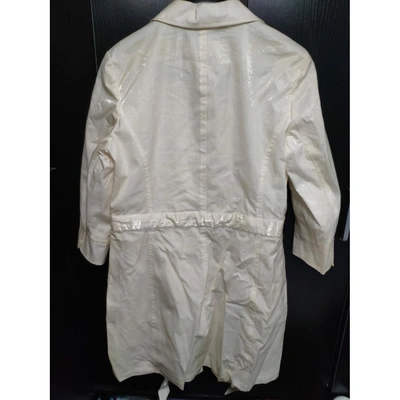 Pre-owned Aquascutum Linen Coat In White
