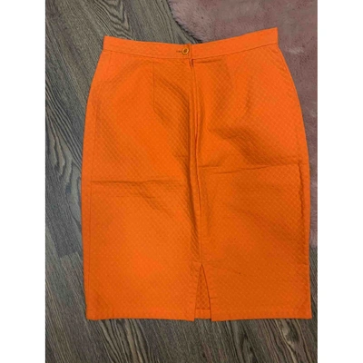 Pre-owned Emanuel Ungaro Mid-length Skirt In Orange