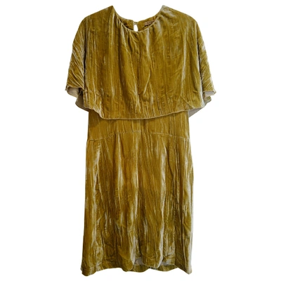 Pre-owned Peter Jensen Silk Mid-length Dress In Yellow