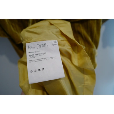 Pre-owned Peter Jensen Silk Mid-length Dress In Yellow