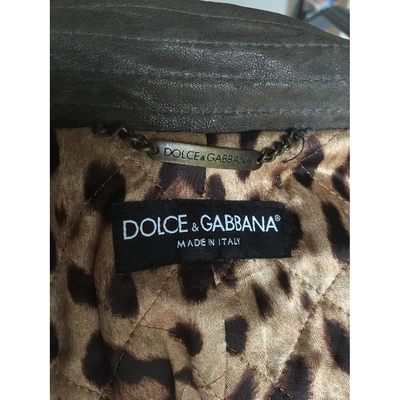 Pre-owned Dolce & Gabbana Brown Leather Leather Jacket