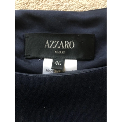 Pre-owned Azzaro Wool Mini Dress In Navy