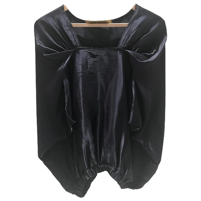 Pre-owned Lanvin Navy Silk  Top