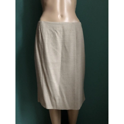 Pre-owned Akris Wool Skirt Suit In Beige