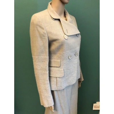 Pre-owned Akris Wool Skirt Suit In Beige