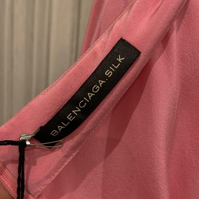 Pre-owned Balenciaga Silk Mini Dress In Pink