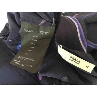 Pre-owned Prada Silk T-shirt In Blue