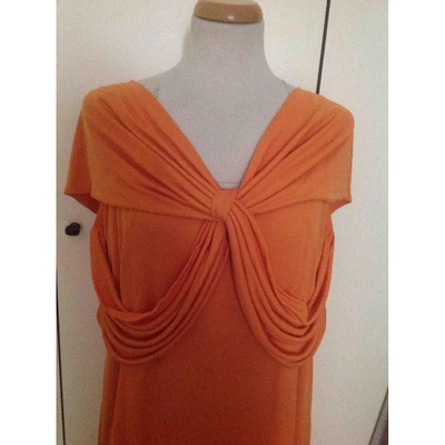 Pre-owned Max Mara Orange Viscose Dresses