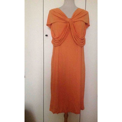 Pre-owned Max Mara Orange Viscose Dresses