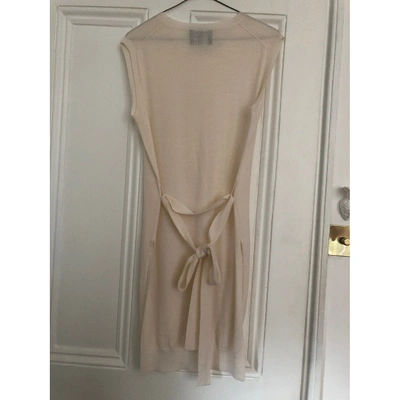 Pre-owned Markus Lupfer Cashmere Mid-length Dress In White