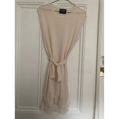 Pre-owned Markus Lupfer Cashmere Mid-length Dress In White