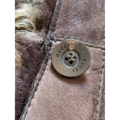 Pre-owned Gucci Brown Shearling Coat