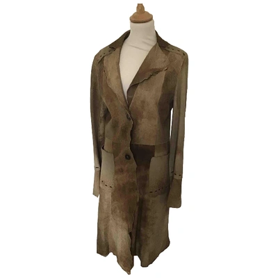 Pre-owned Sylvie Schimmel Leather Trench Coat In Brown