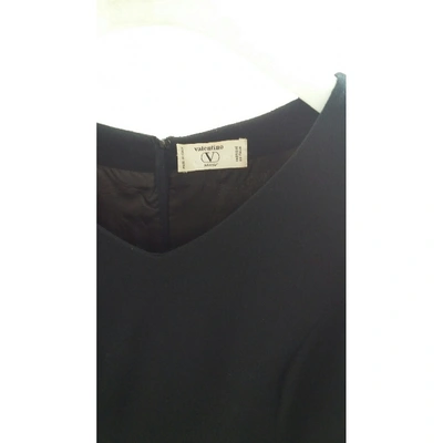 Pre-owned Valentino Wool Mid-length Dress In Black