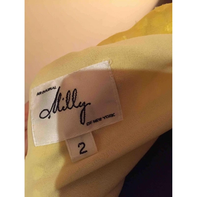 Pre-owned Milly Yellow Silk Dress