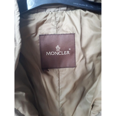 Pre-owned Moncler Long Puffer In Camel