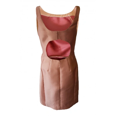 Pre-owned J Mendel Silk Mini Dress In Pink