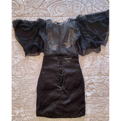 Pre-owned Thomas Wylde Silk Mini Dress In Black