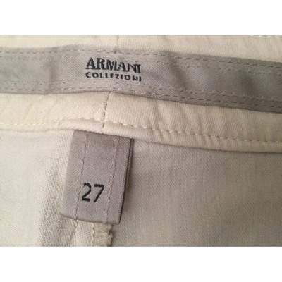 Pre-owned Armani Collezioni Straight Jeans In Ecru
