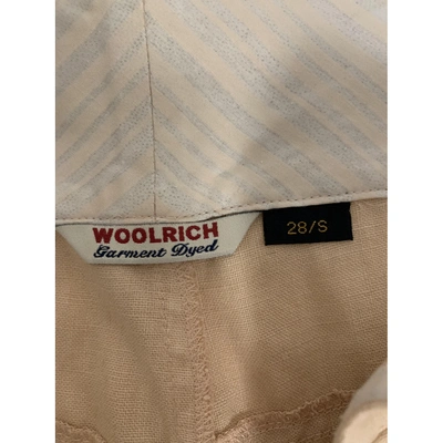 Pre-owned Woolrich Linen Short Pants In Pink