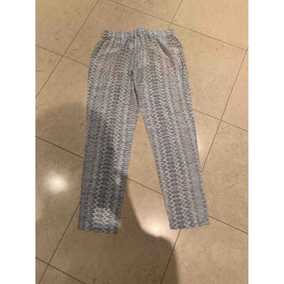 Pre-owned Joie Silk Straight Pants In Grey