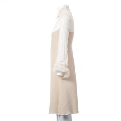 Pre-owned Vilshenko Silk Mid-length Dress In Beige