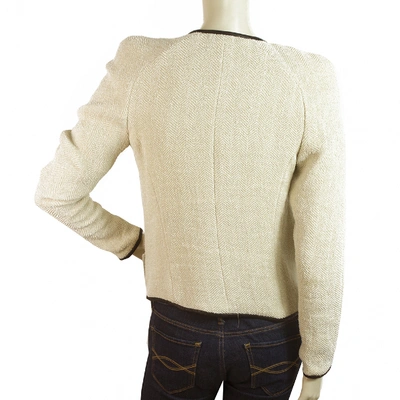 Pre-owned Isabel Marant Linen Short Vest In Ecru