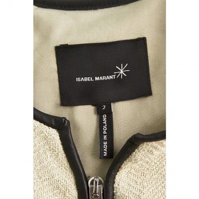 Pre-owned Isabel Marant Linen Short Vest In Ecru