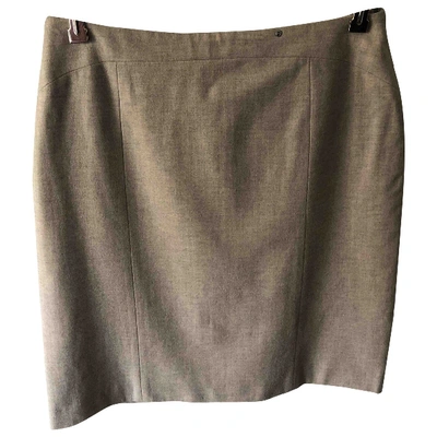 Pre-owned Etienne Aigner Wool Mid-length Skirt In Beige