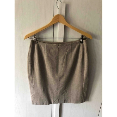 Pre-owned Etienne Aigner Wool Mid-length Skirt In Beige
