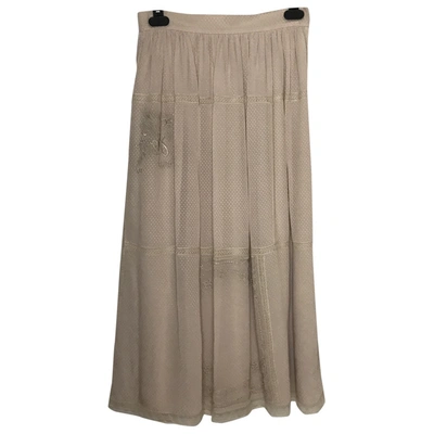 Pre-owned Fendi Maxi Skirt In Beige