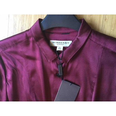 Pre-owned Burberry Silk Shirt In Burgundy