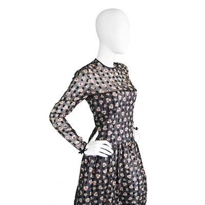 Pre-owned Hardy Amies Silk Mid-length Dress In Black