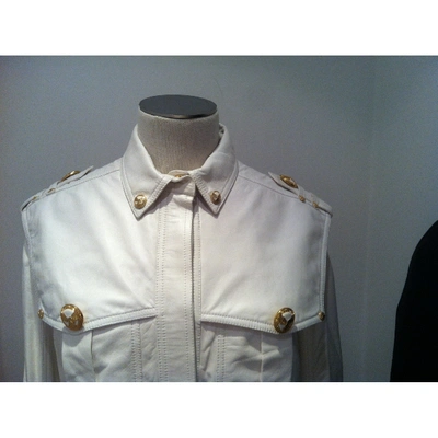 Pre-owned Balmain White Leather Jacket