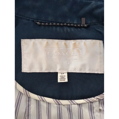 Pre-owned Coach Blue Cotton Jacket