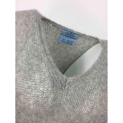 Pre-owned Prada Cashmere Mid-length Dress In Grey