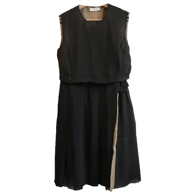 Pre-owned Costume National Silk Dress In Black
